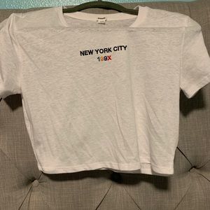 Garage White Crop Top “New York City” Size M